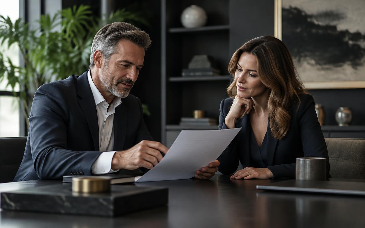 Financial & Professional Services professional consulting with a client