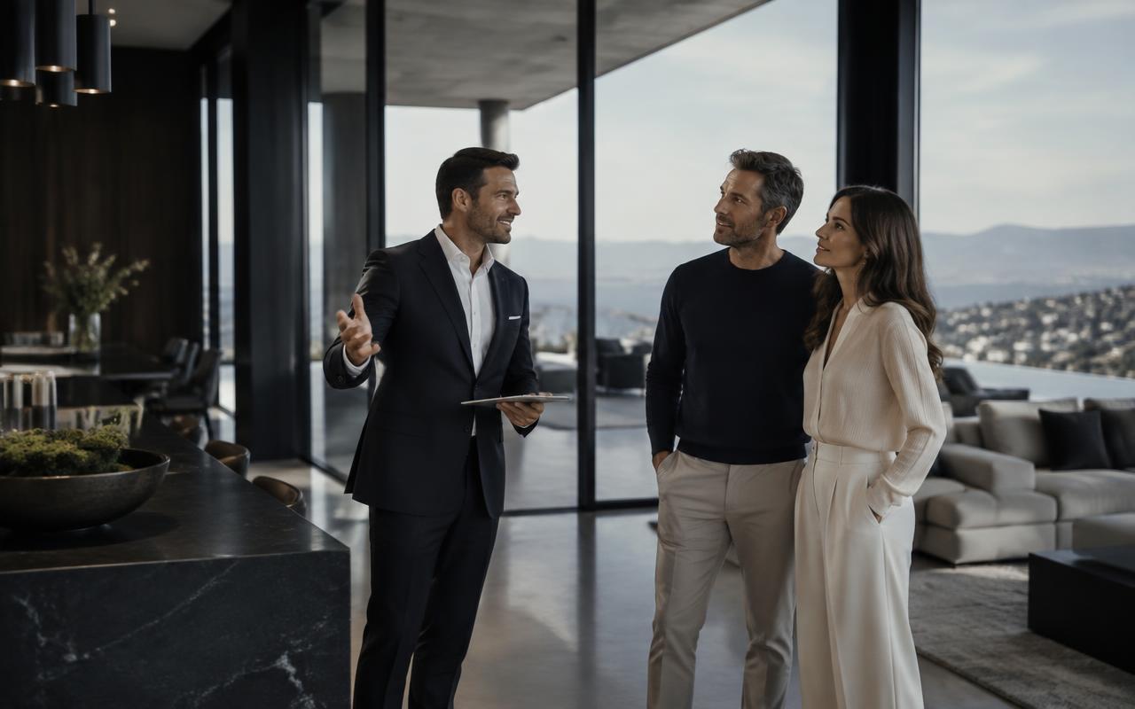Real Estate professional consulting with a client